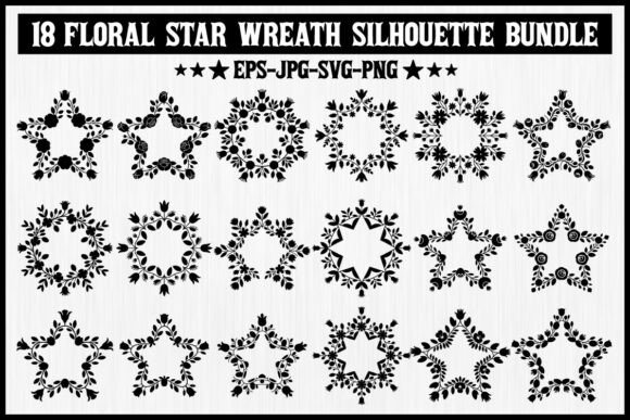 18 Floral Star Wreath Silhouette Bundle: Graphics & Illustrations Review