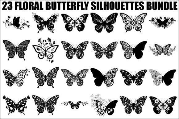 23 Floral Butterfly Silhouettes Bundle Review