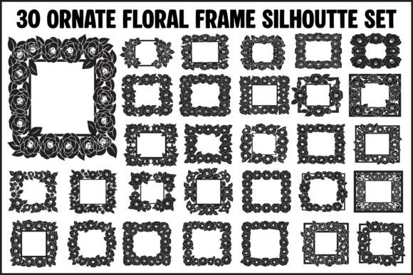 30 Ornate Floral Frame Silhouette Set Review