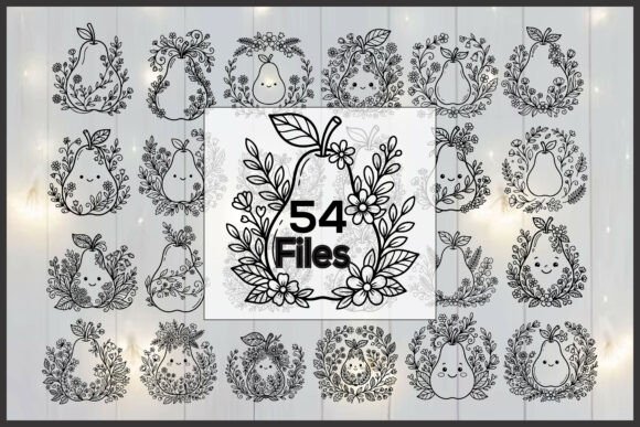 Cute Pear Floral SVG Bundle: Premium Graphics for Freebies