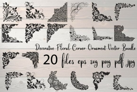 Decorative Floral Corner Ornament Vector: Graphics & Illustrations for Elegant Branding