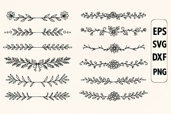 Decorative Floral Elements SVG Bundle: Graphics & Illustrations