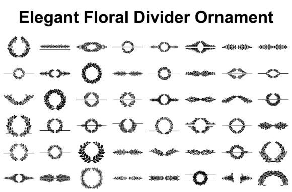 Elegant Floral Divider Ornament: Premium Graphics & Illustrations