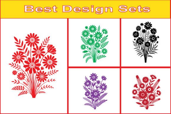 Floral Bouquet Decorative Vector Design for Graphics & Illustrations