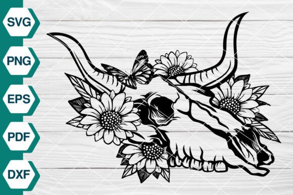 Floral Bull Skull SVG EP568: Graphics & Illustrations for Bold Branding