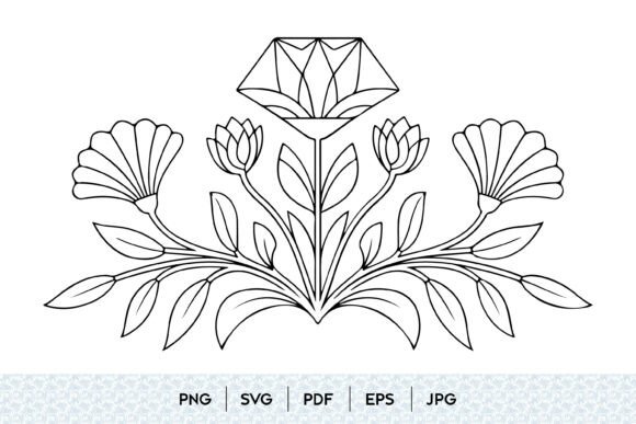Floral Diamond Frame SVG: A Fresh Take on Graphics and Illustrations