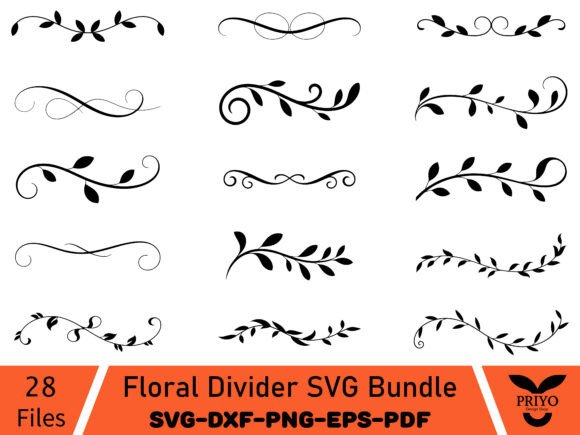 Floral Divider SVG Bundle: Premium Graphics & Illustrations for Editorial Design