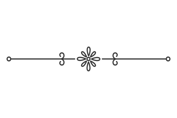 Floral Elegant Divider. Retro Black Line Graphics & Illustrations