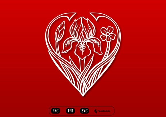 Floral Heart Zentangle Cut File for Graphics and Illustrations