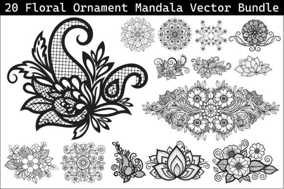 Floral Ornament Mandala Vector Bundle
