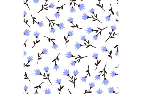 Floral Seamless Pattern. Blue Flower Tex: Graphics for Illustrations