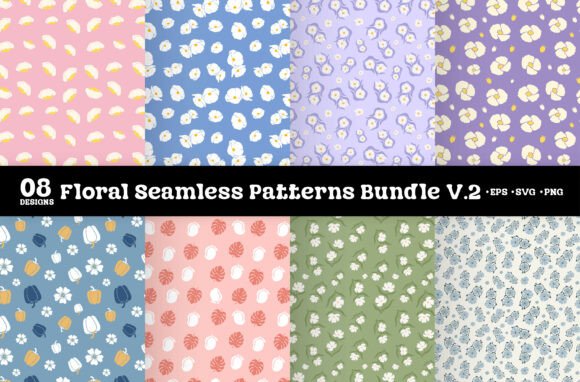 Floral Seamless Patterns Bundle SVG: Graphics & Illustrations