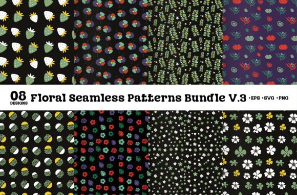 Floral Seamless Patterns Bundle SVG V.3: Graphics & Illustrations