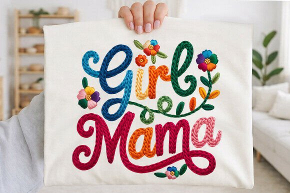 Girl Mama Floral PNG: Mother’s Day Graphics & Illustrations