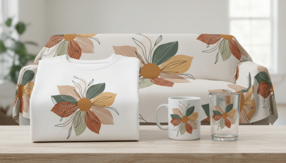 Modern Abstract Floral Pattern Design: Graphics for Illustrations