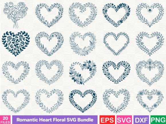 Romantic Heart Floral SVG Bundle: Graphics and Illustrations Review