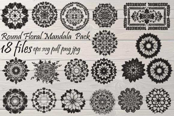 Round Floral Mandala Pack: Graphics & Illustrations for Brand Warmth