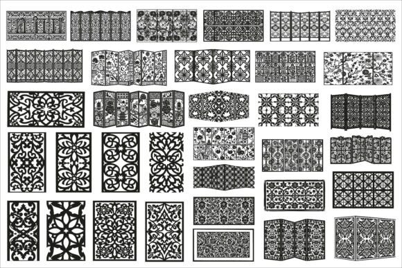 Seamless Vintage Black and White Floral Graphics