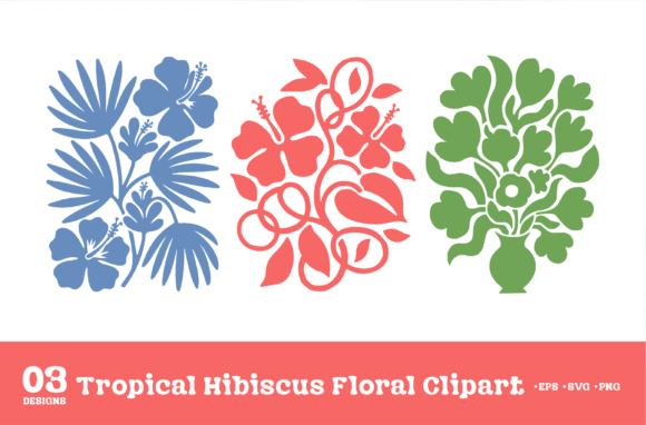 Tropical Hibiscus Floral SVG: Graphics & Illustrations for Handmade Brands