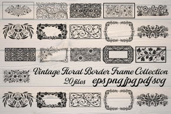 Vintage Floral Border Frame Collection: Graphics & Illustrations