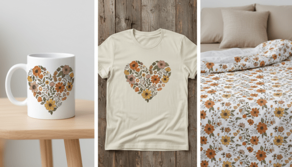 Vintage Floral Heart Pattern Design Review
