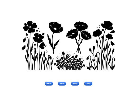 Wild Poppy Floral Clipart Set: Graphics & Illustrations for Editorial Calm